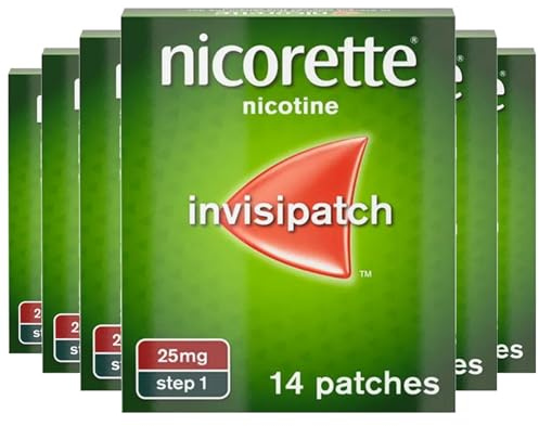 6 x Nicorette Step 1 Invisi 25mg Patch Nicotine 14 Patches
