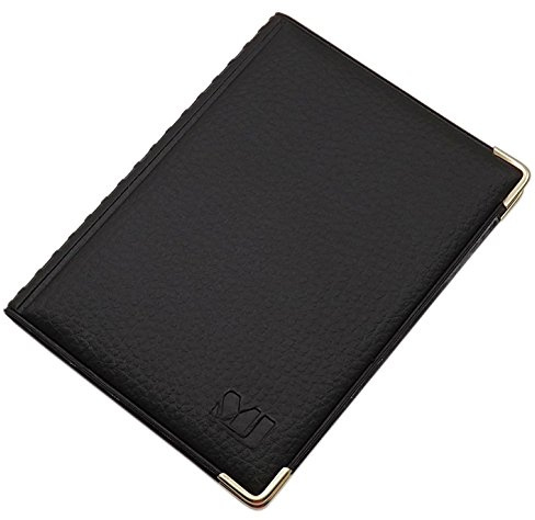 Exclusives Ausweisetui / Ausweishülle / Kreditkartenetui mit Schutzecken aus Metall 12 Fächer MJ-Design-Germany Made in EU Designs (Design 3 / Schwarz)