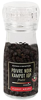 Albert Ménès - Les Poivres Précieux - Poivre de Kampot Noir - Moulin 50 g