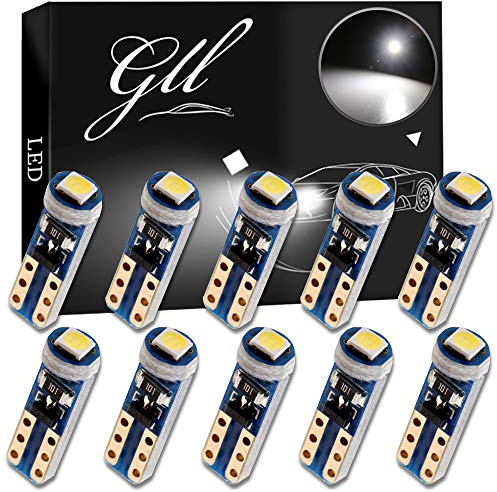 GLL T5 LED Lampadine Bianco W1.2W W2.3W 3030 SMD Cruscotto Auto 12V | 3030 SMD 60 Lumen installazione Plug & Play per quadro strumenti, tachimetro e pannello auto,