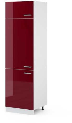 Vicco Kühlumbauschrank R-Line, Rot Hochglanz, 60 cm | 3 Türen · ✓ Kühlschranknische · Höhenverstellbare Füße · 1 Einlegeboden · ✓ Frei kombinierbar