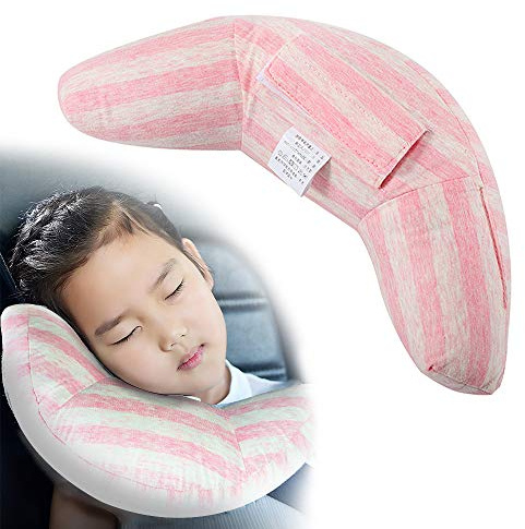 Automobile pour Enfants Coussin -Voiture Adaptateur Enfant Coussin Oreiller de Nuque Repose Coussinets d'Epaule de Voiture Protège Ceinture de Sécurité Amovible Lavable et Pratique