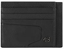 PIQUADRO Akron Porta carte di credito in pelle ad uno scomparto e schermatura RFID