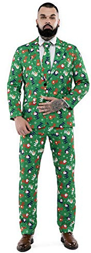 U LOOK UGLY TODAY Julkostym för män, fest, rolig julkavaj, nyhet, juldräkt, outfit, normal passform, XL