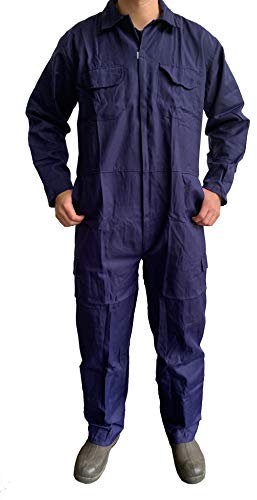 Turners Mens Work Overalls Coveralls Boilersuit Navy - Warehouse Garages Students workerwear Suit