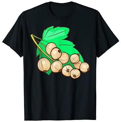 Grosellas blancas Fruta Vegano Vegetariano Camiseta