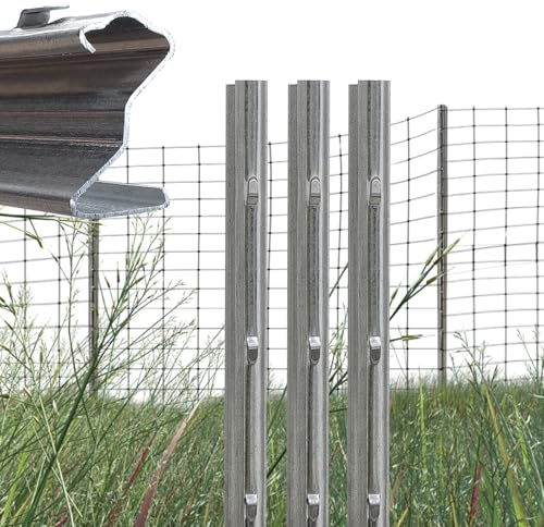TRUTZHOLM 40x Z-Profil Zaunpfosten 200 cm feuerverzinkt Zaunpfähle 1,5 mm Stärke gestanzte Haken Forstprofil