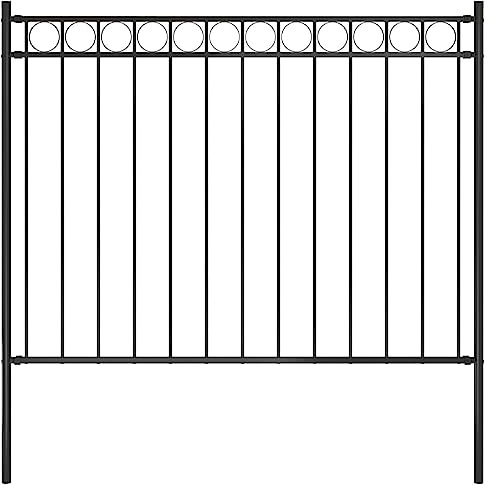 vidaXL Recinzione da Giardino in Acciaio 1,7x1 m Nera