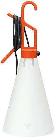 FLOS Mayday Lampada Multiuso, Lampada di Design da K. Grcic, Lampada Portatile con Diffusore Conico, Maniglia con Interruttore e Cavo 4850 mm, 220-250 V, 60 W, 220 x 530 mm, Colore Arancione
