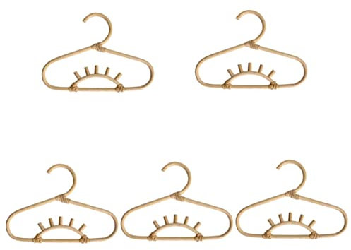 CIYODO 5stücke Rattan Kleiderbügel Für Junge Mädchen Multifunktionale Aufbewahrungslösung Für Kinderkleidung Aus Natürlichem Rattan rutschfest Und Dekorativ Für Kinderzimmer Und
