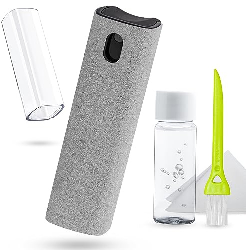 Screen Cleaner Spray 20ml, walrfid Phone Computer Laptop Screen Cleaner Kit with Wipe for Electronics, TV, Tablet, PC, LCD Flat Screens, Monitor, Eyeglasses, iPhone, iPad, MacBook Pro - Light Grey