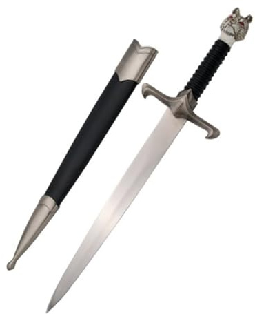 G8DS® GOT - Dolch - Jon Snow - Brieföffner - Schwarz - Dekodolch - Fantasy - Jon Schnee - Schattenwolf - Bürozubehör- Cosplay - Sammler