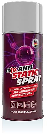 Vidofix Antistatik-Spray gegen elektrostatische Aufladung von Kunststoffen, Textilien, Teppich, Schuhen,... geruchsneutral und staubabweisend, große Dose, sehr effizient (1)