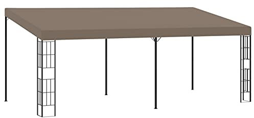 Mengtu Carpa de pared con techo con protección UV, cenador de cultivo, protección solar, pérgola, cenador de jardín, carpa para fiestas, terraza, techo de 6 x 3 m, tela topo, muebles de jardín
