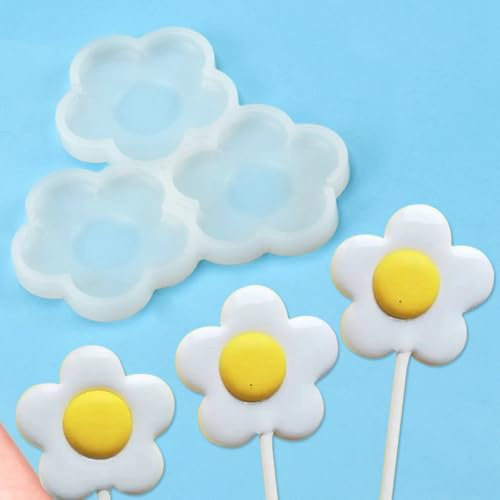 mostsom Lot de 2 moules en silicone en résine époxy en forme de papillon pour sucettes, chocolat, fondant, décoration de gâteau, accessoires de cuisine (D _ fleur)