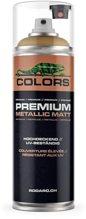 COLORS Sprühlack - 400ml Spraydose - Sprühfarbe für alle Oberflächen, Innen und Aussenbereich, Tolle Deckkraft | Metallic Gold Bronze Matt