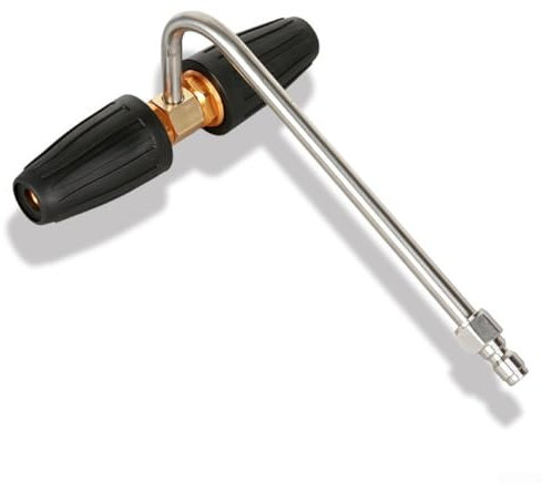 Kit de fixation pour nettoyeur de gouttière comprenant deux buses turbo rotatives de 35,6 cm pour un nettoyage efficace