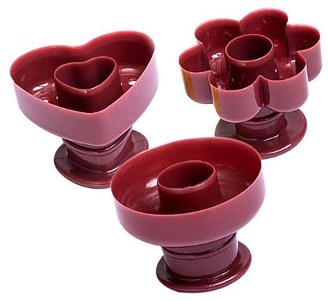 KOCKSHION 3pcs Doughnut Mold Set Plastic DIY Donut Casting Mould for Baking Cake Cookies, Includes Round, Flower Heart Shapes, Kitchen Baking Supplies for Homemade Desserts