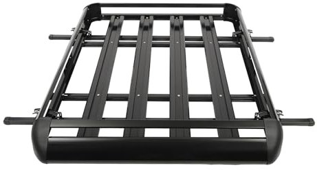 Czyurachel Baca universal de 160 cm (63 pulgadas), portaequipajes de aluminio, cesta de techo de coche para SUV con portaequipajes integrados, ancho ajustable (100/135 cm), capacidad de carga de 150