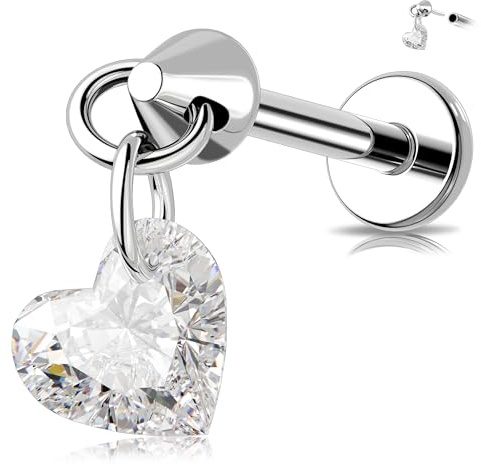 Melighting CZ Flat Back Earring 16G Cartilage Piercing JewelleryTitanium Tragus Stud Threadless Push in Helix Earring