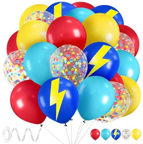 Palloncini Compleanno Colorati, 30 Pezzi 12 Pollice Compleanno Palloncini Elio, Palloncini Lattice Colorati, Palloncino Fulmine, per Matrimonio, Baby Shower