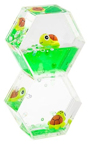 Bunte Tropfen Sanduhr Flüssig Bewegung Blasen, Liquid Motion Bubble Timer Sanduhr Dekompression Sensorikspielzeug Schreibtisch Spielzeug Geschenk für Kinder Erwachsene (Grün)