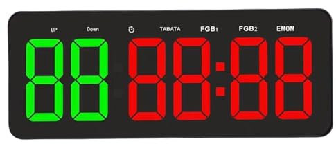 Annadue Timer della Palestra, Orologio per Palestra Portatile con Telecomando, Conti e su, Timer a Intervalli, modalità Tabata/FGB, per Fitness, Casa, Garage, Boxe, Sport All'aperto