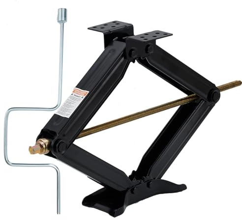 24 in Car Scissor Jack,Support 7500 LB Load Capacity Leveling Stabilizer With Crank Handle, RV Stabilizer Jack With 4 in-24 in Adjustable Height, Powder Coated Steel for Travel Trailers, RVs & Campers