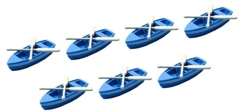 7 Set Resin Mini Boat Figurines for Beach Micro Landscape