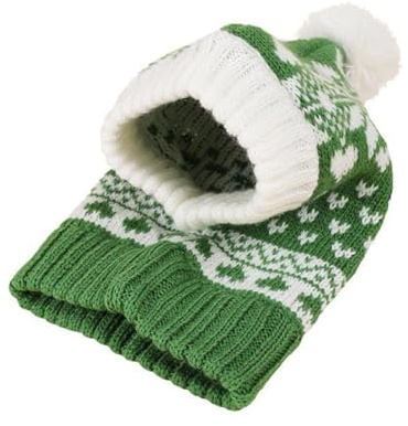 Winter-Hundemütze, warmes gestricktes Haustierkostüm für kleine, mittelgroße Hunde, lustiges Weihnachts-Häkelzubehör mit Halswärmer für kaltes Wetter, Outdoor-Aktivitäten, Urlaub