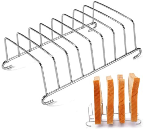 Gcroet Toast Rack, 8 Slots Slice Stainless Steel Bread Cooling Rack, 5.8 Inch Rectangle Bread, Reusable Toast Holder for Kitchen Restaurant Shop..