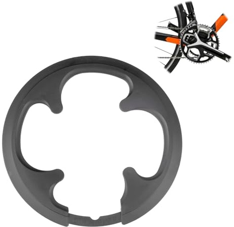 Protector de cadena para bicicleta de 4 agujeros, 42 – 44 dientes, resistente, con 8 tornillos, protección completa contra el polvo y la suciedad, apto para bicicleta de carretera MTB