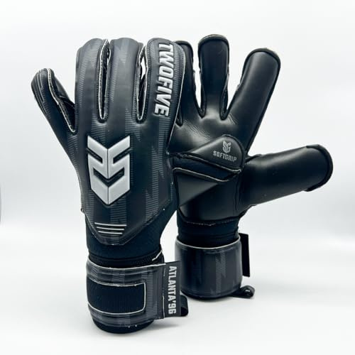 TWOFIVE - Blackout Atlanta’96 Advance – Guantes Resistentes con Refuerzos Opcionales en Dedos – Unisex para Adulto/Niño – Palma SoftGrip Duradera – Corte ErgoRoll (Talla 4)
