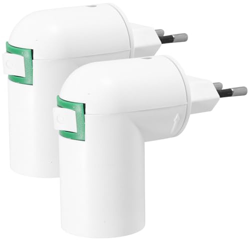 Anneome Adattatore Portalampada E27 Spina 2 Pezzi Convertitore per Lampadina Interno Presa Elettrica Compatibile Ac220-240V Supporto Lampada Rotante per Uso Domestico