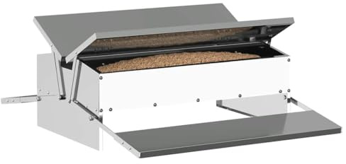 vidaXL Hühnertretfeeder Silber 75 x 53 x 20,5 cm 10 kg