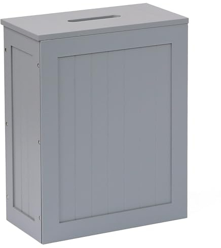 Topvaleur Bathroom Storage Box - Elegant Toilet Roll Storage Solution, Compact Small Storage Box For Bathroom Slimline Bathroom Storage Unit, Space-Saving, small bathroom storage, (Grey)
