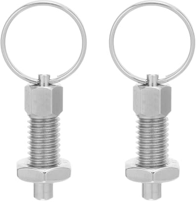 ULTECHNOVO Pasador de Tracción de Perilla con Resorte de Acero Inoxidable M8, 2 Piezas, Émbolo Retráctil con Anillo de Tiro para Sujeción Industrial y Maquinaria, Pestillo Resistente