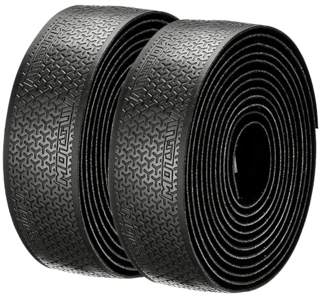 EUBSWA Cykelstyrband halkfritt och stötdämpande styrband vägcykel greppband självhäftande gravel cykel/mountainbike handlebar tejp svart 215 cm x 3 cm x 0,3 mm, 2 x självhäftande remsor (svart)