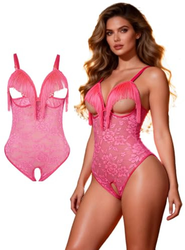 ohyeahlady Body Ouvert Dentelle Femme Chic Curvy Grande Taille | Lingerie Dentelle,Tenu Hot,Nuisette Romantique ,Lingerie Et Vêtements,À Franges,Tenues Élégante,Babydoll