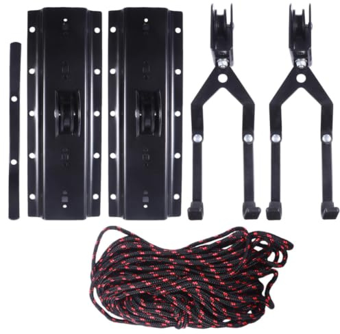 Gancho de Pared para Bicicleta Polea, Acero Negro para Garaje
