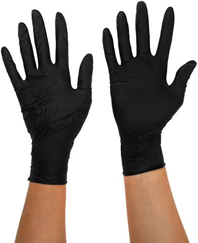 BLACK MAMBA - Lot de 100 Gants d'entretien en Nitrile - Noir, L