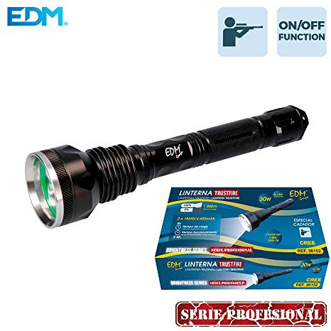 EDM 36152 Super Linterna 3 Leds T6 con 2400 Lumens, Multicolor, 30 W