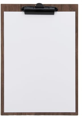 SECURIT - Porte-Menu Walnut Clip - Format A4 - Fixation à Pince - Pour Café, Bar, Restaurant - Clip Métallique + Bois de Noyer Laqué - Coloris Noyer Naturel