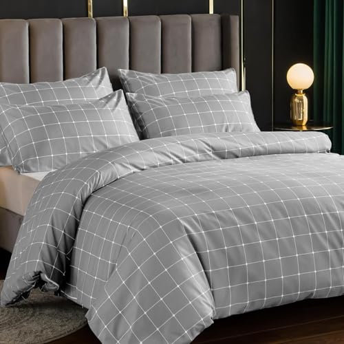 Lazzaro King Size Duvet Cover Sets - Premium Microfiber Kingsize Duvet Cover Sets (230 x 220 cm) 3 PCs - Ultrasoft Hypoallergenic Luxury Quilt Cover King Size Bedding Sets with Zipper Closure