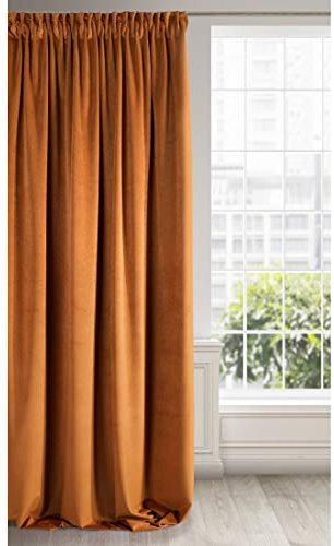 Eurofirany RIA Tenda Oscurante Con Fettuccia Arricciatenda - Extra Lunga, Elegante, Tinta Unita, per Soggiorno, Camera da Letto, Densità 290 g/m², 140x270 cm, Ruggine