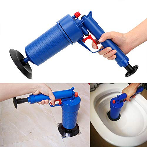 pressluft rohrreiniger druckluft toilette mit 4 Aufsätzen, Multifunktionale Reinigungspumpe verwendbar für Bad und Küche