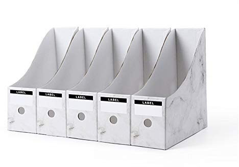 Archiv-Stehsammler Recyceltem Karton Zeitschriftenbox System Stehordner Aktenhalter Bürobedarf Zeitschriftenhalter Datei Organizer für Home Office Schreibtisch Speicherorganisator 5er Pack