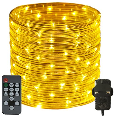 RcStarry 50M/165FT 500 LED Dia 3MM Rope/Wire Lights Warm White, Dimmable Indoor/Outdoor IP67 Waterproof Fairy Lights Plug in with Remote for Garden, Patio, Deck, Landscape Lighting, Bedroom and More