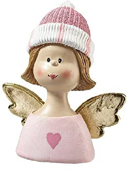 1 Deko-Engel Engelsbüste mit Mütze rosa/Gold 10 cm Weihnachten