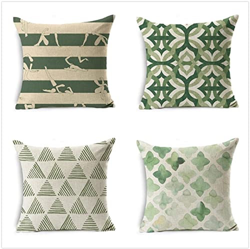 Kissenbezug 80x80cm 4er SetBoho Wohnzimmer Outdoor Deko, Schlafzimmer Zimmer Dekor Kissenhülle Kissenbezüge mit Verstecktem Reißverschluss, Couchkissen, Sofakissen Weinachten Böhmische Geometrie